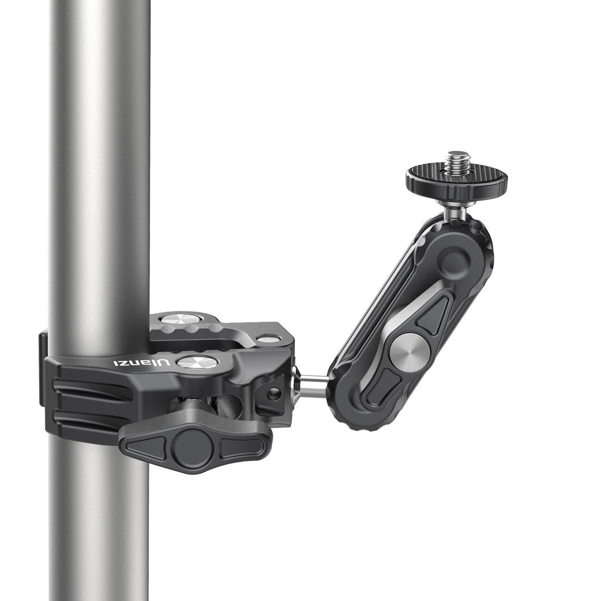 Ulanzi R094 Multi-functional Super Clamp Ball Mount Clamp Dual 360° Rotatable Ballhead Aluminum Alloy with 1/4 Inch Screw 3/8 Inch Thread 1.5kg Load Bearing