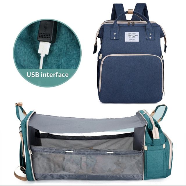 Traveling Backpack Diaper Bags Baby Folding Bed Nursing Bags