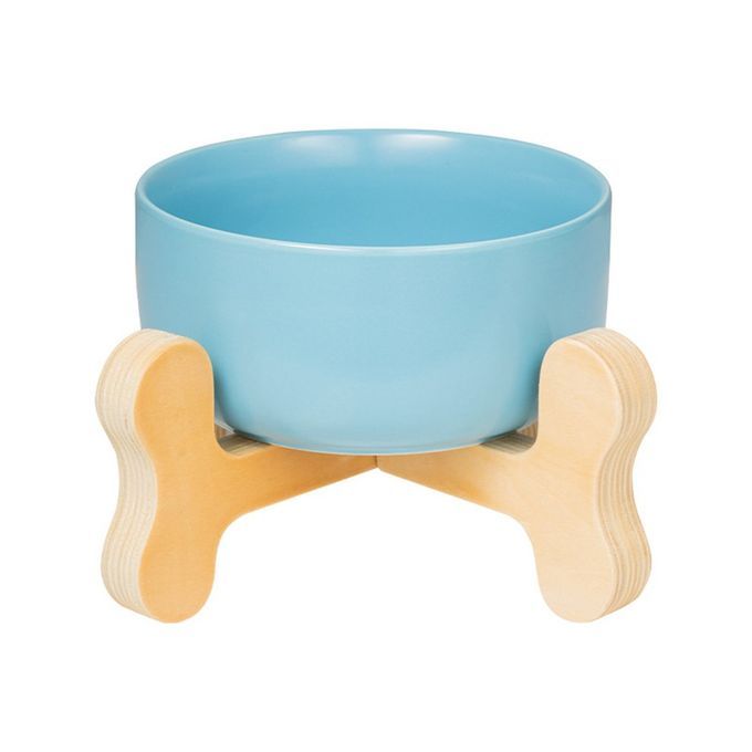 Erami  Dog Bowl Extra Large Anti-overturning Dog Food Bowl Flat Bottom Bowl-sky Blue-22*12 M