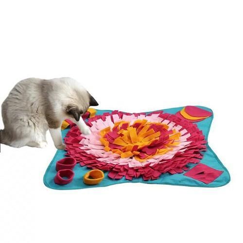 Square Pet Sniff Puzzle Mat Anti Choking Slow Feeding Training Pad Consume Energy Relieve Stress Pet Gift Blanket