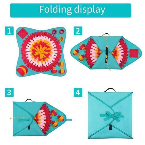 Square Pet Sniff Puzzle Mat Anti Choking Slow Feeding Training Pad Consume Energy Relieve Stress Pet Gift Blanket