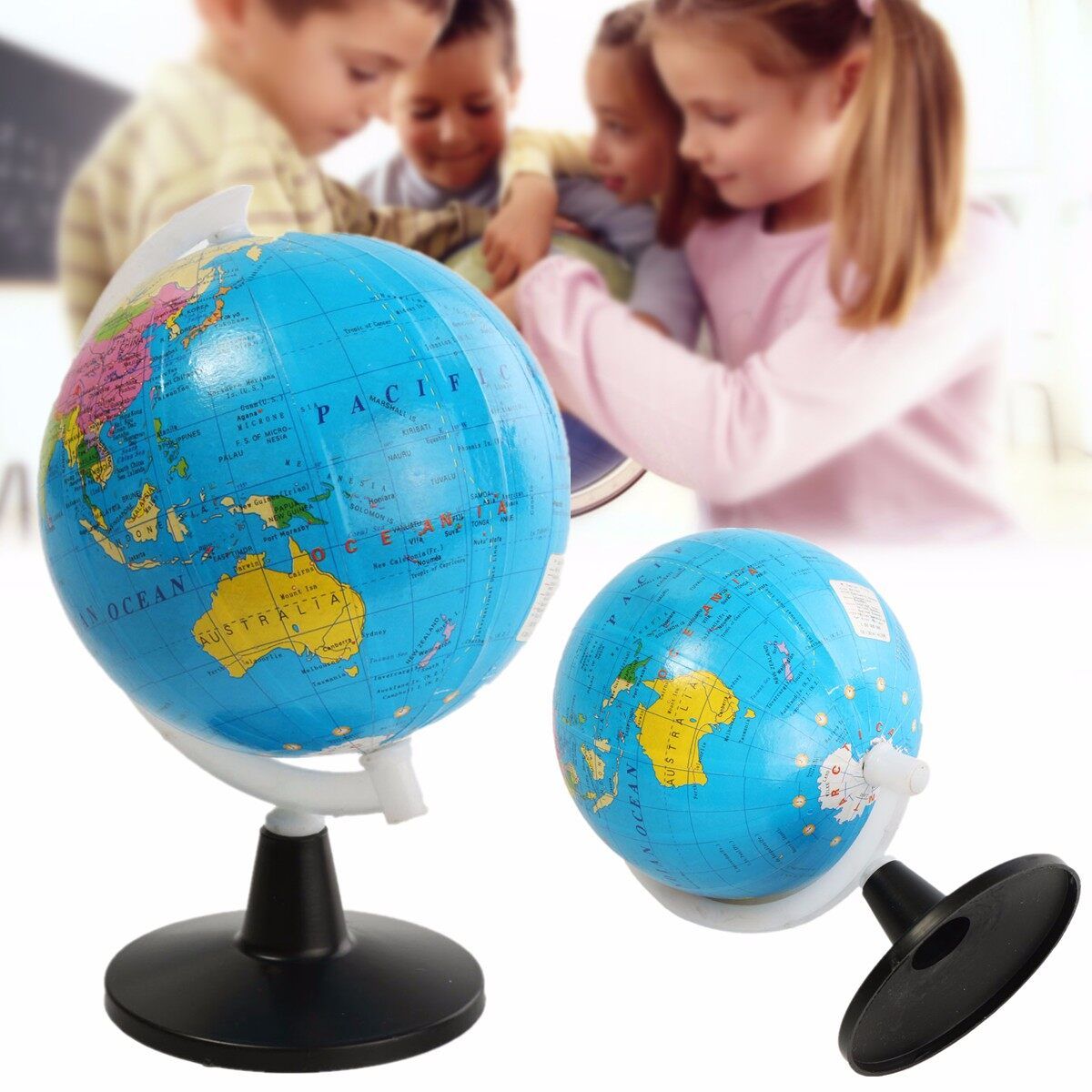 8.5cm 3inch Stand Rotating World Globe Map Kids Toy School Student Educational Gift