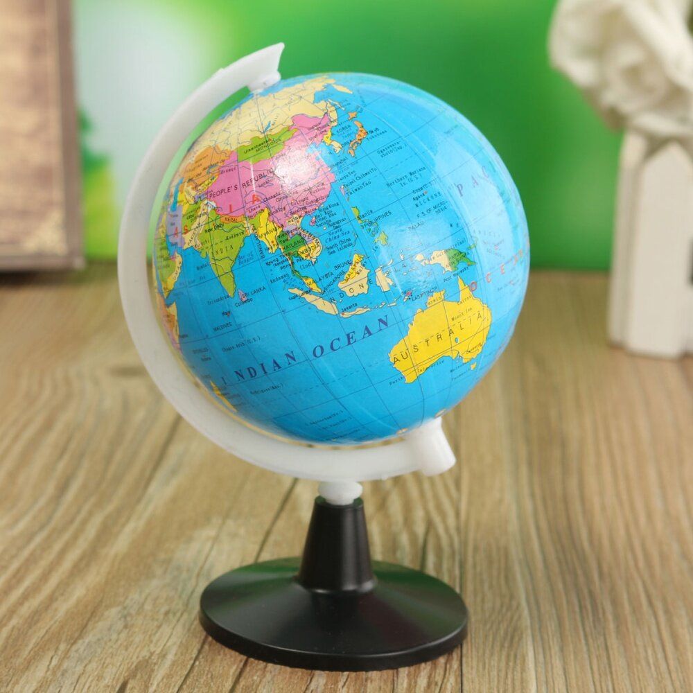 8.5cm 3inch Stand Rotating World Globe Map Kids Toy School Student Educational Gift