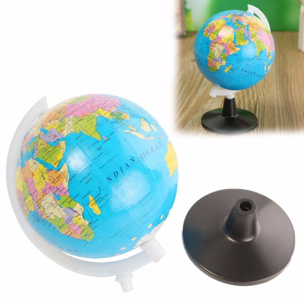 8.5cm 3inch Stand Rotating World Globe Map Kids Toy School Student Educational Gift