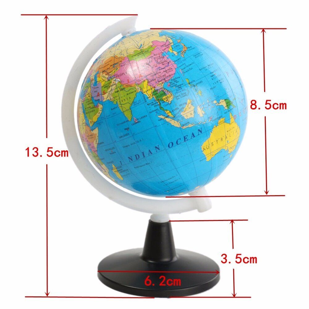 8.5cm 3inch Stand Rotating World Globe Map Kids Toy School Student Educational Gift