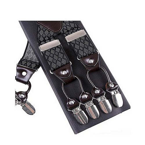 Men's Suspender-Dotted Gray