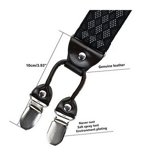 Men's Suspender-Dotted Gray