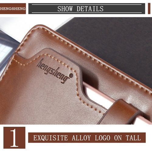 Men's Wallet Men Leather Wallet Bussiness Casual  Long Wallet - Brown