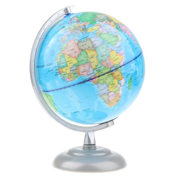 360° Rotating 20cm Metal Base World Map Geography Globe Educational