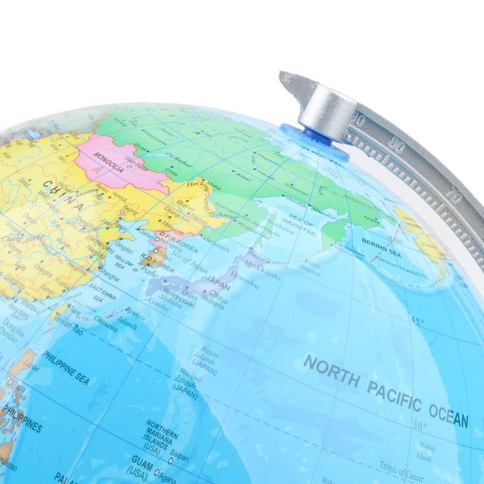 360° Rotating 20cm Metal Base World Map Geography Globe Educational
