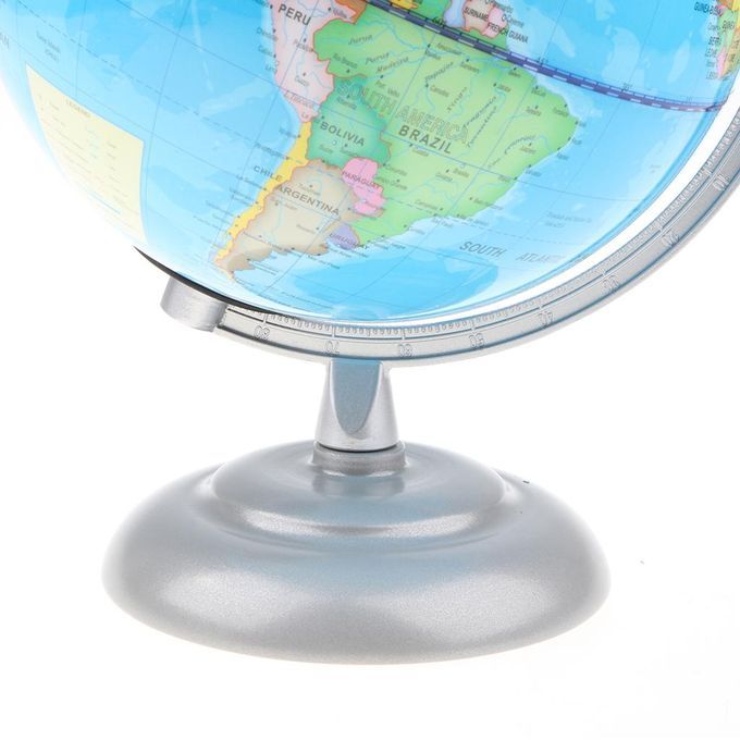 360° Rotating 20cm Metal Base World Map Geography Globe Educational