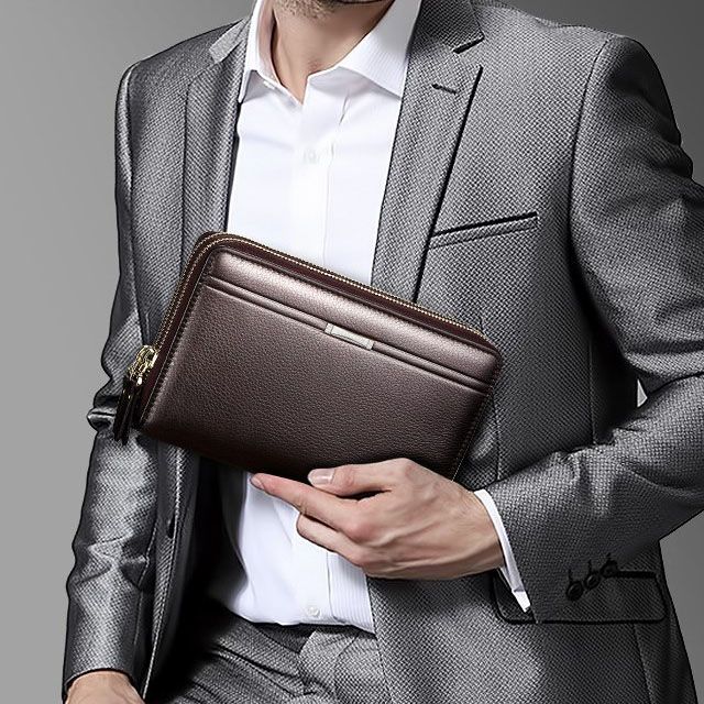 Men Waterproof Brown Fashion Wallet