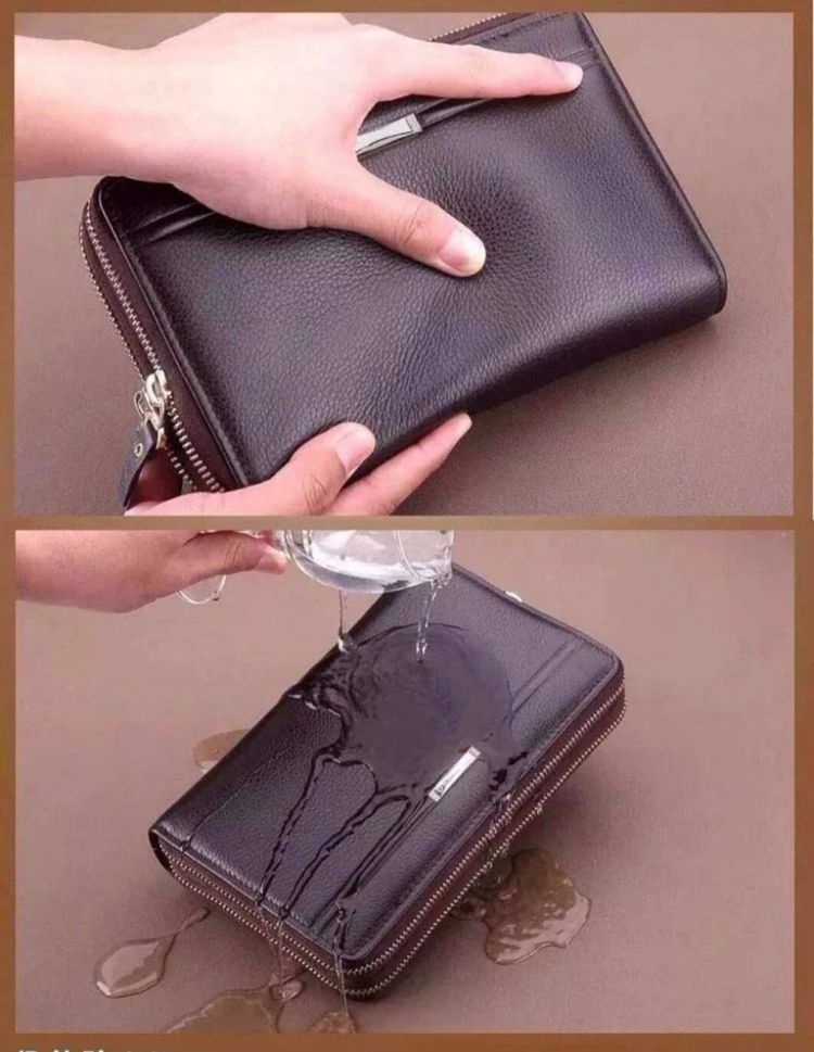 Men Waterproof Brown Fashion Wallet