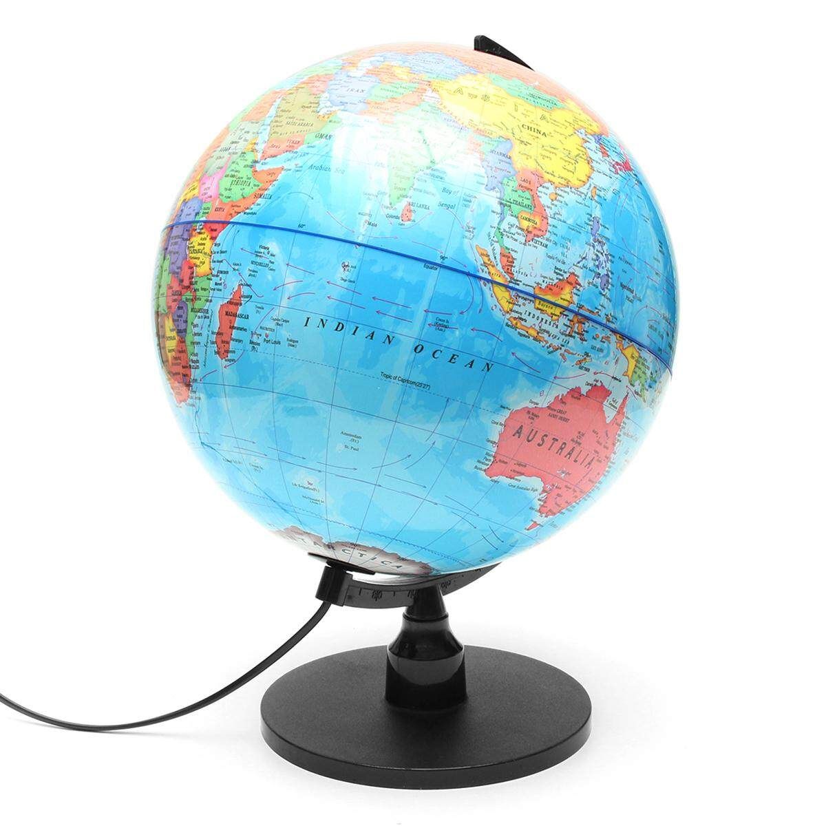 LED WORLD GLOBE Rotating Swivel Map Of Earth Atlas Geography