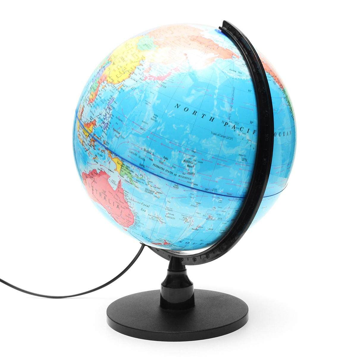 LED WORLD GLOBE Rotating Swivel Map Of Earth Atlas Geography
