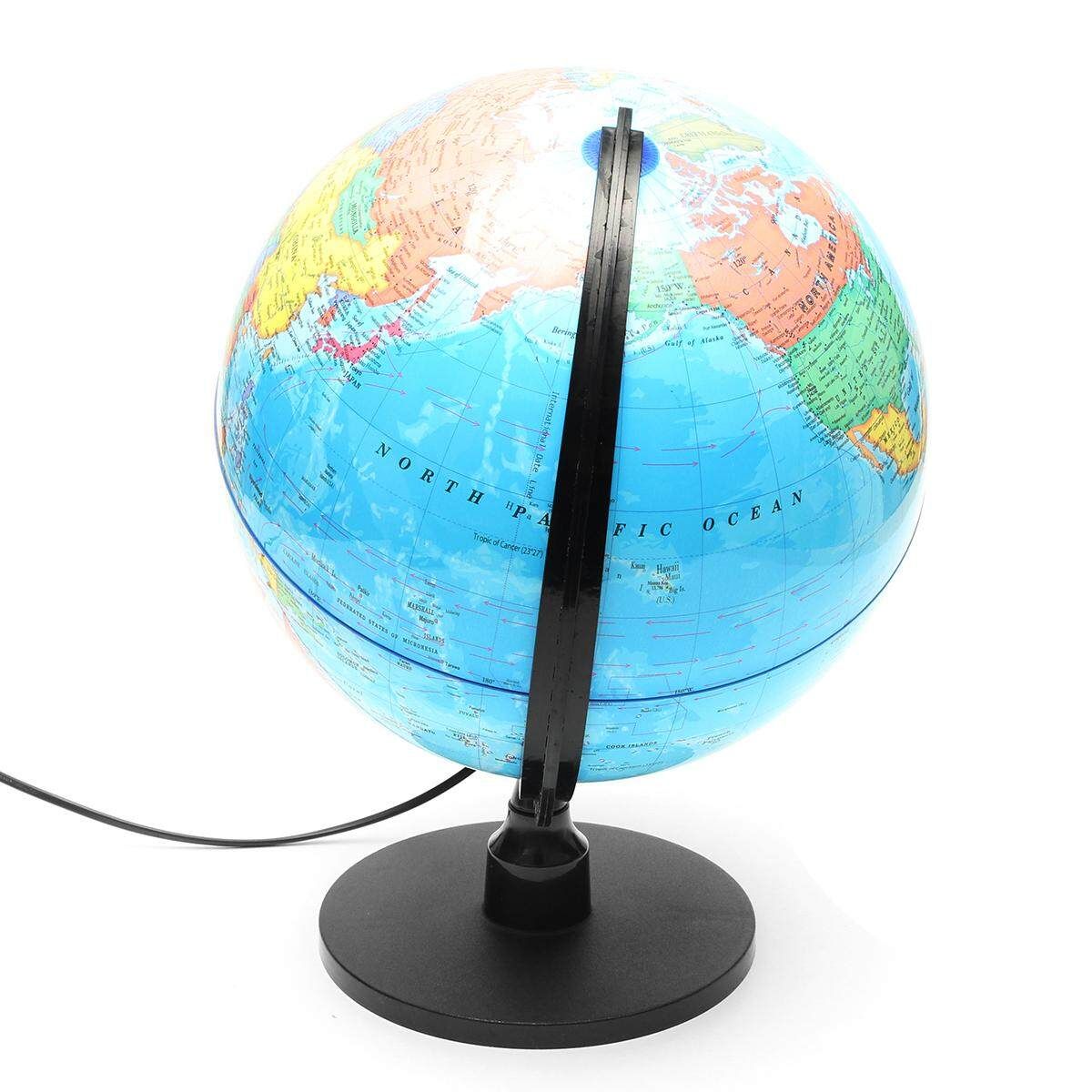 LED WORLD GLOBE Rotating Swivel Map Of Earth Atlas Geography