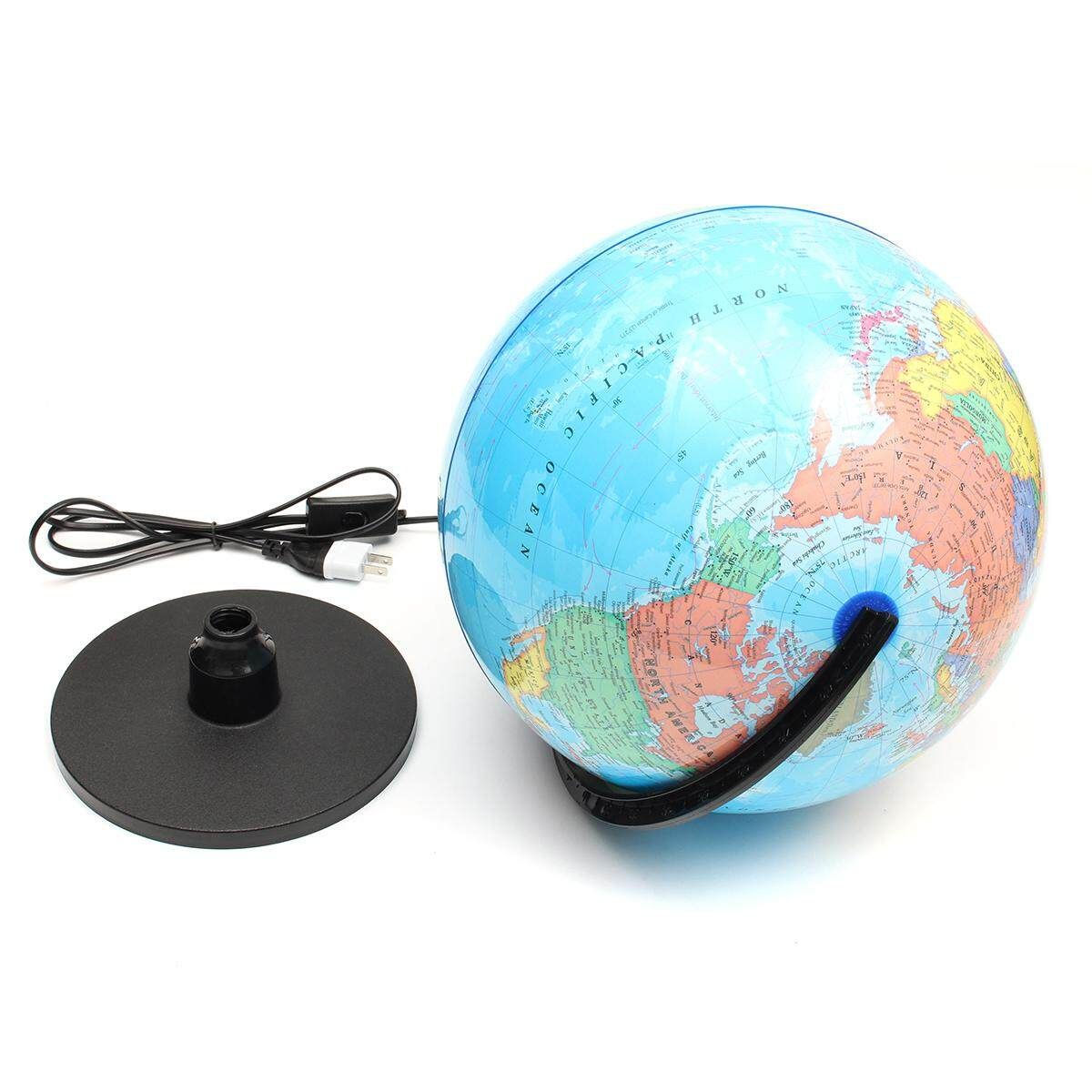 LED WORLD GLOBE Rotating Swivel Map Of Earth Atlas Geography