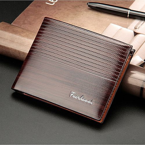 2019  Men's Leather Luxury Brand Slim Wallet-dark Brown