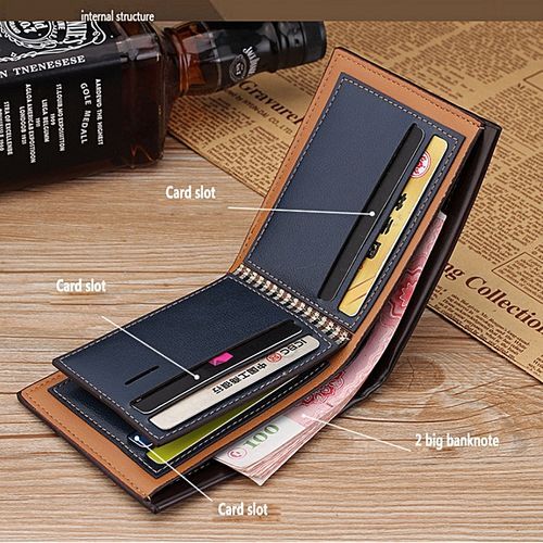 2019  Men's Leather Luxury Brand Slim Wallet-dark Brown