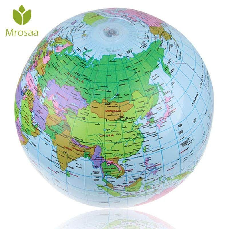 40cm/16Inch Inflatable World Globe Map Balloon Beach Ball Teach Education Geography Toy