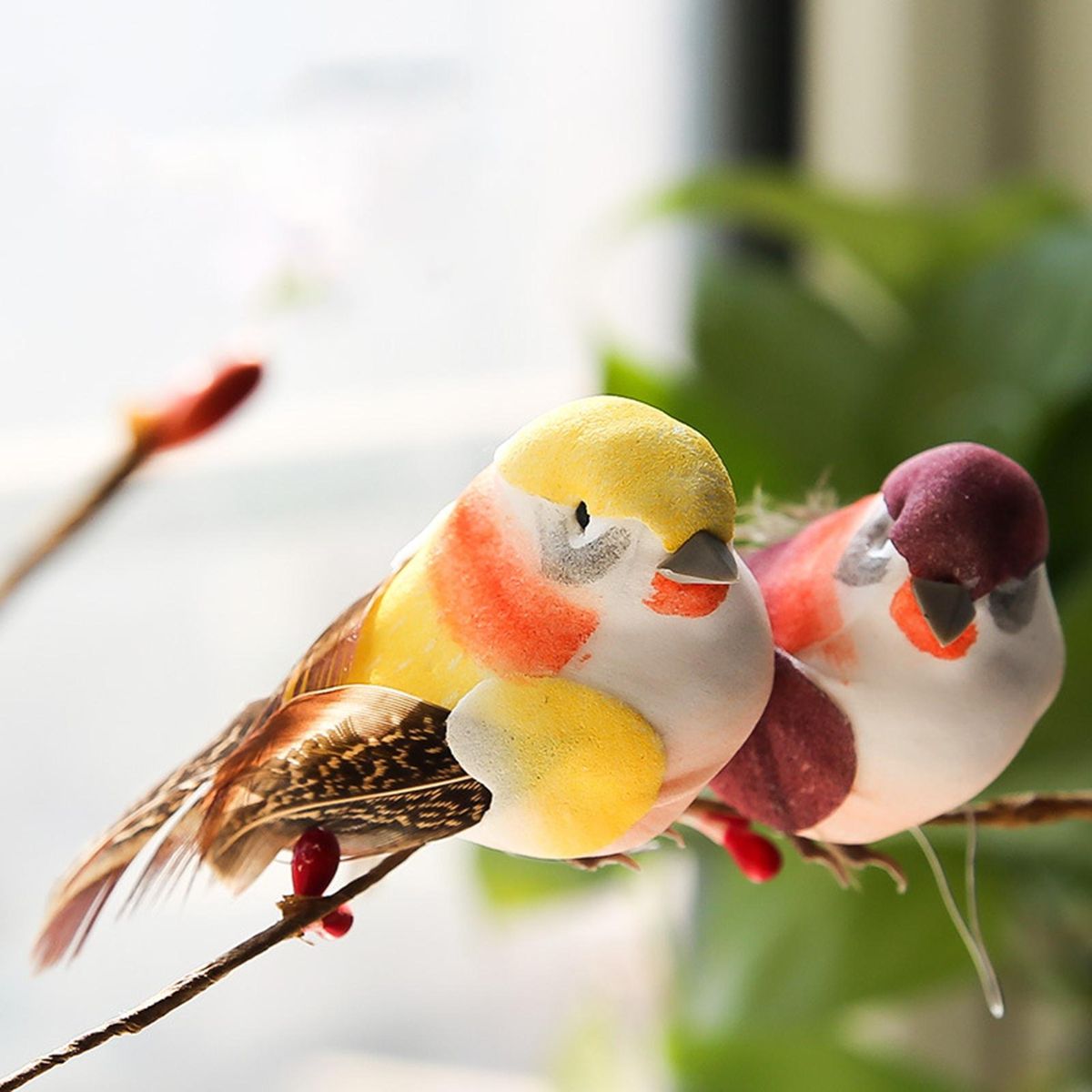 12Pcs Bird Bird Ornament Backyard Decor