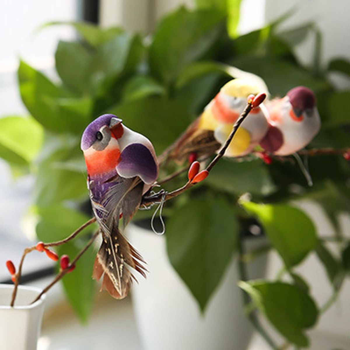 12Pcs Bird Bird Ornament Backyard Decor