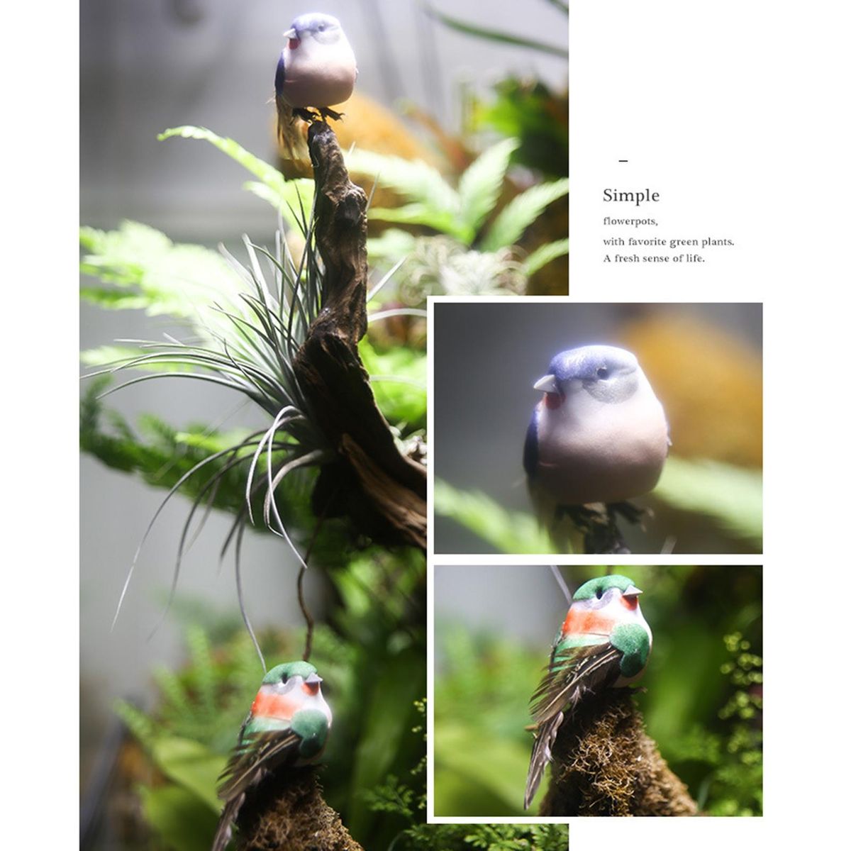 12Pcs Bird Bird Ornament Backyard Decor
