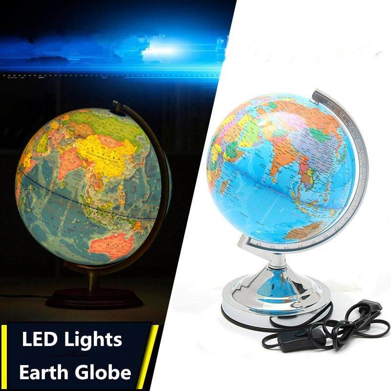 World Globe Map With Rotate Stand LED Night Light Lamp Desk Educational Gift