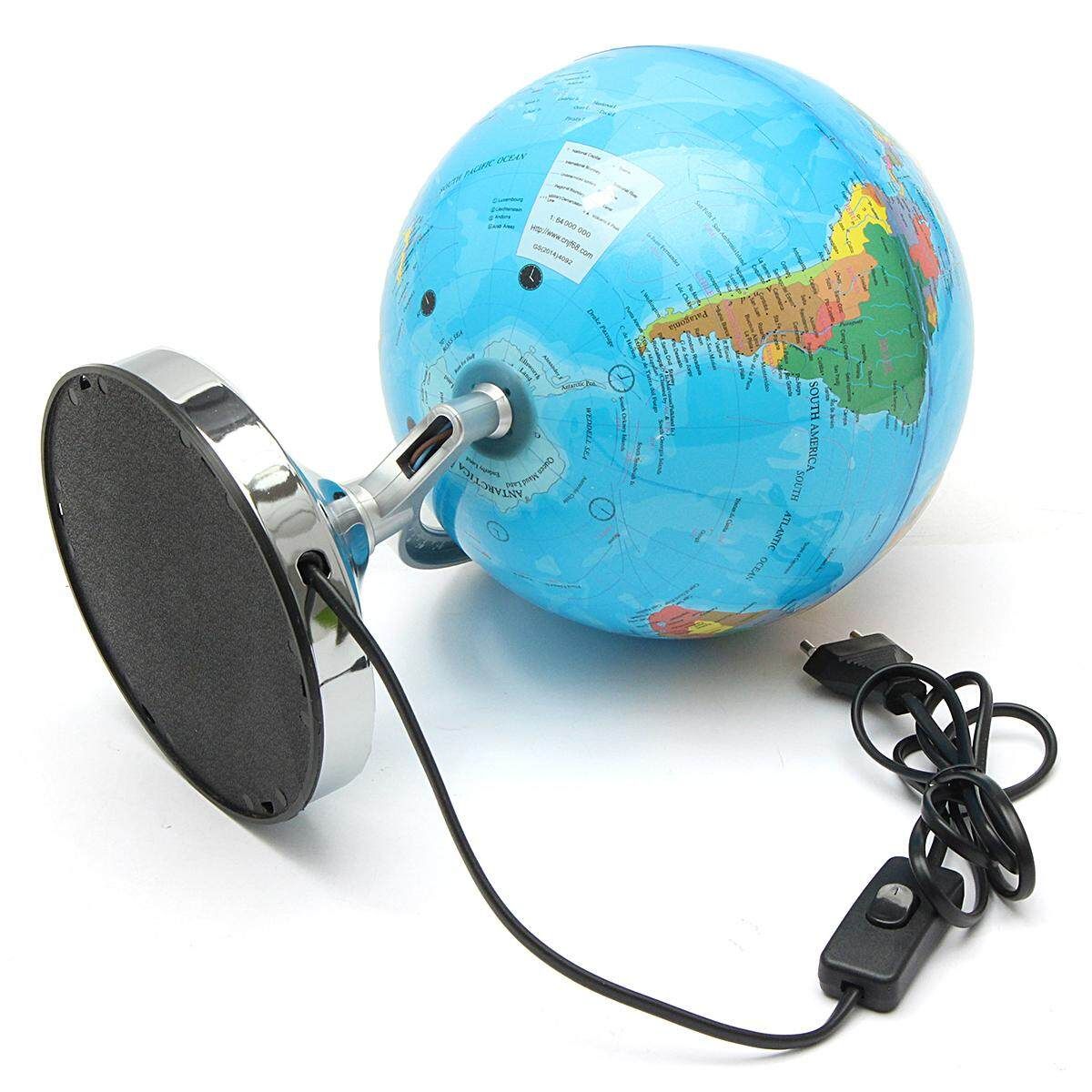 World Globe Map With Rotate Stand LED Night Light Lamp Desk Educational Gift