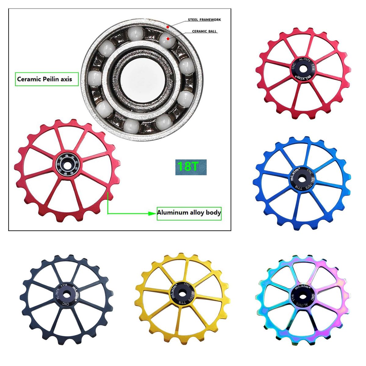 Rear Derailleur Pulley  Ceramic Bearing Jockey Wheel Red