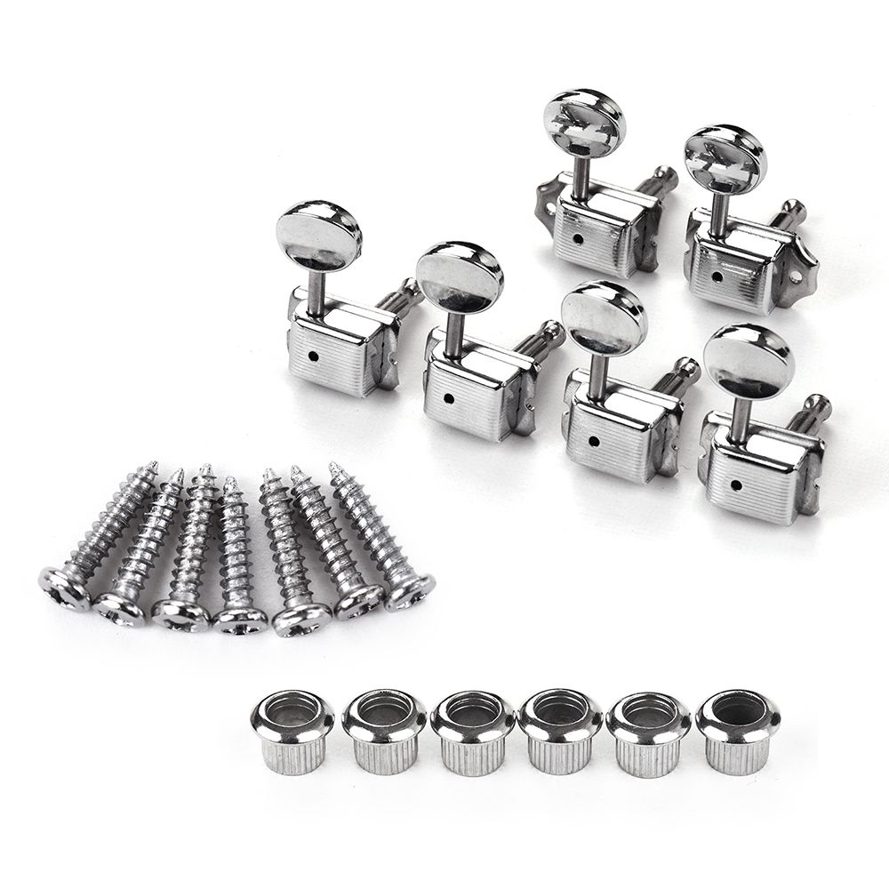 6 In-Line Semi-Closed Guitar Locking Tuners Tuning Pegs