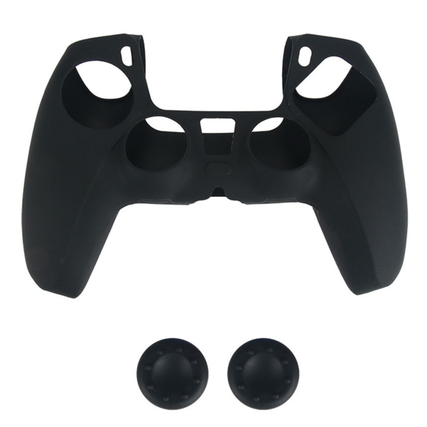 Soft Silicone Skin Protective Case Cover Grip For PS5 Controller Black