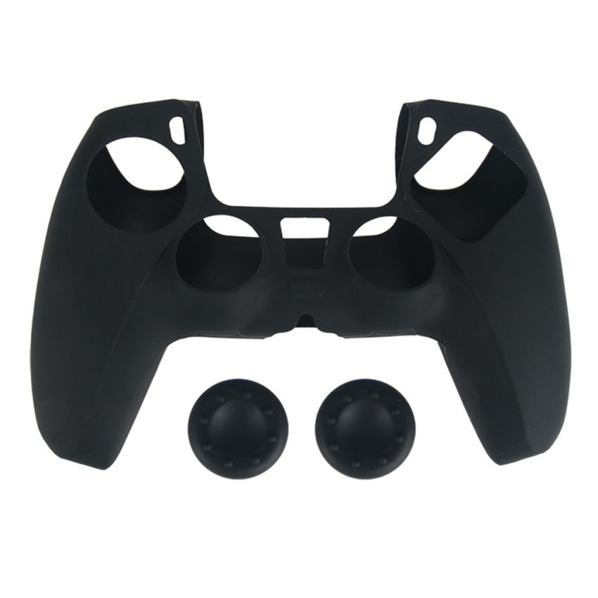 Soft Silicone Skin Protective Case Cover Grip For PS5 Controller Black