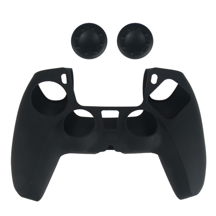 Soft Silicone Skin Protective Case Cover Grip For PS5 Controller Black