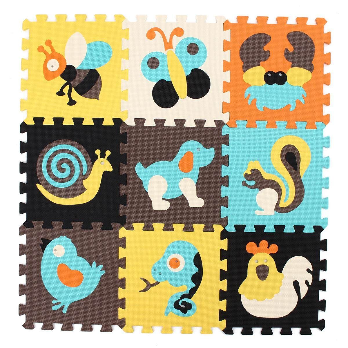 9PCS EVA Foam Cartoon Puzzle Mat Children Jigsaw Crawling Carpets Baby Playmats # P010 P010