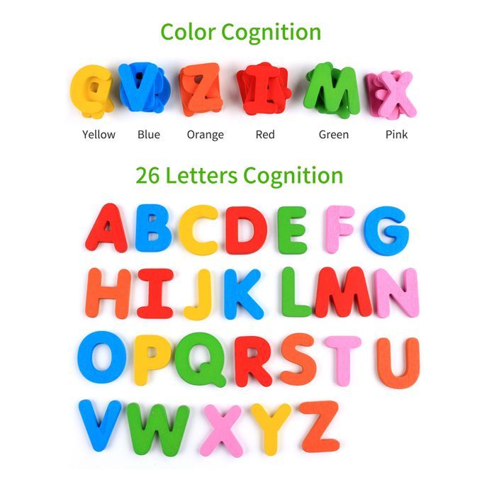 Wooden Letter Puzzle Matching Game Alphabet Flash Cards