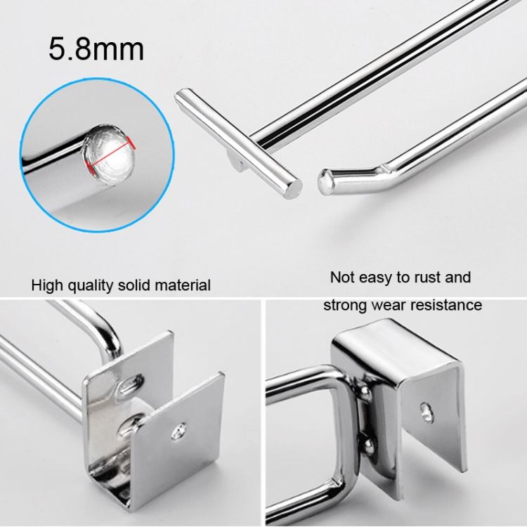 Square Tube Dual Line Hook Supermarket Hook 10pcs 10cm