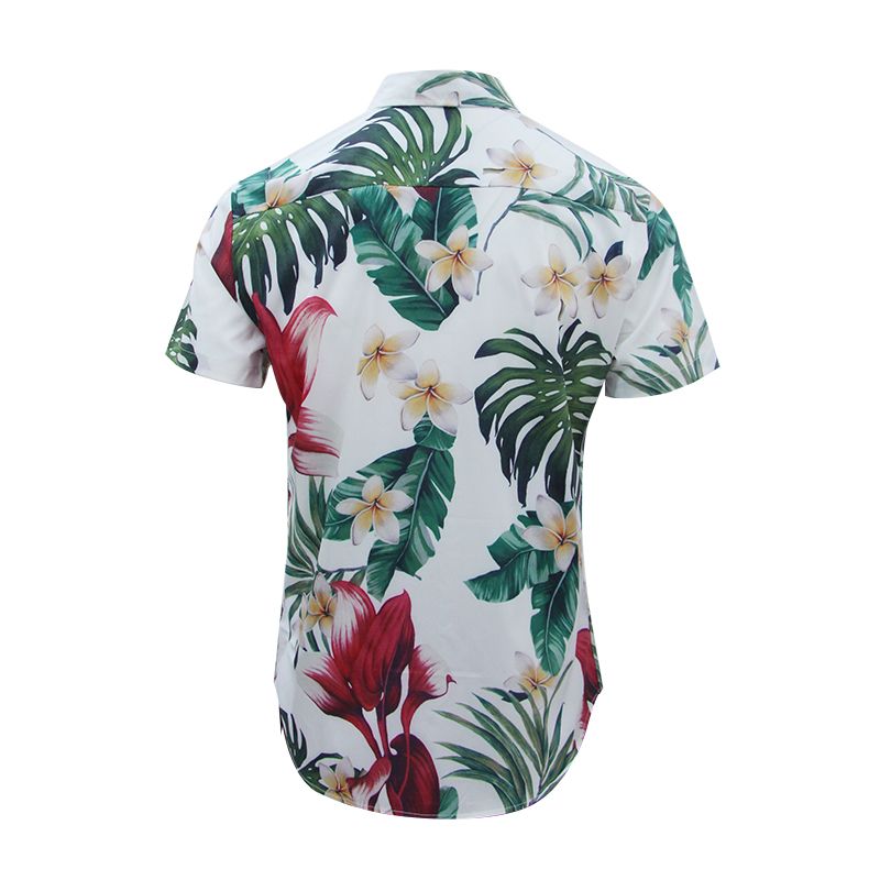 Mens Vintage Shirt Casual Patterned Short Sleeve Floral T-Shirts