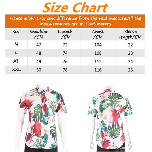 Mens Vintage Shirt Casual Patterned Short Sleeve Floral T-Shirts