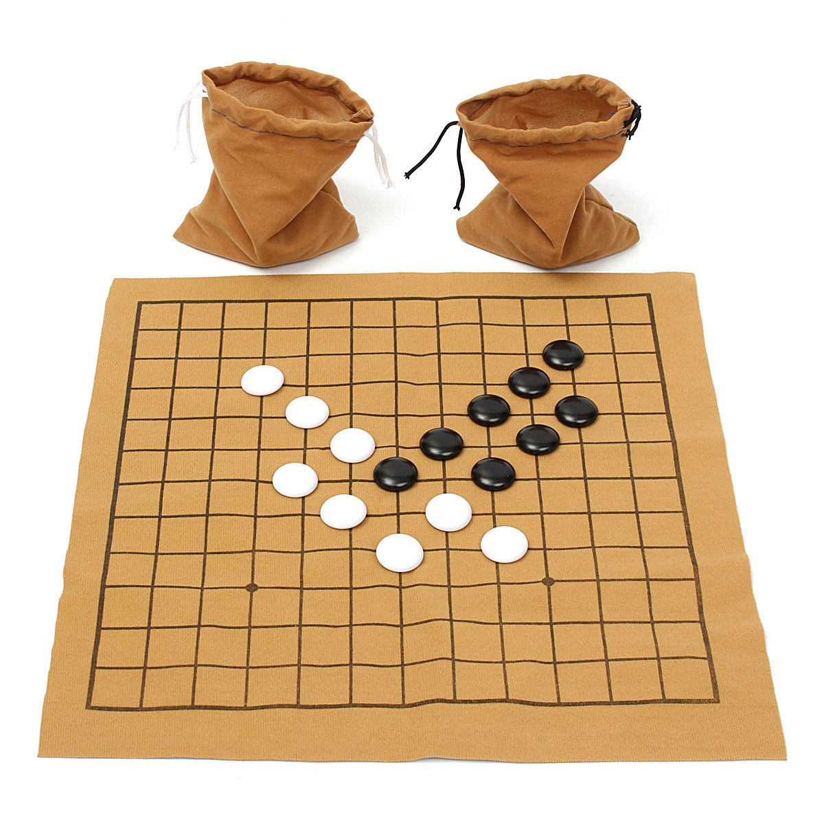 90Pcs Go Bang Chess Game Set Suede Leather Sheet Board Children Educational Toy
