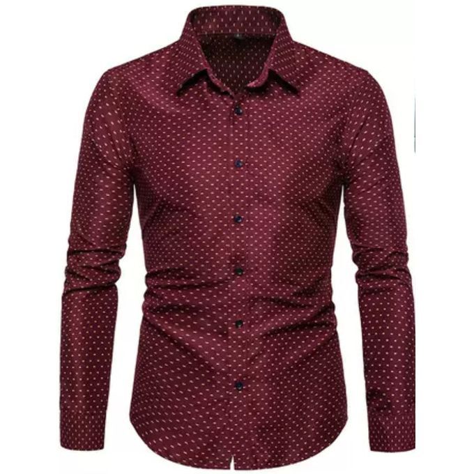 Men's Casual Quality Slim Fit Long Sleeve Pattern Design Vintage Shirt