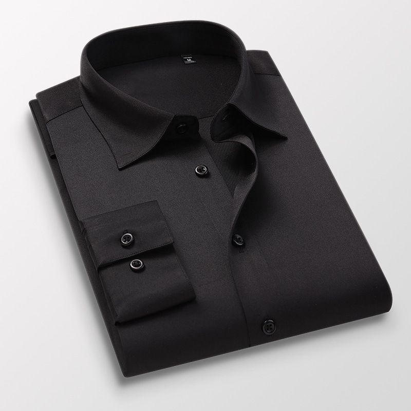 Men's Corporate Quality Formal Office Plain Black Long Sleeve Shirt