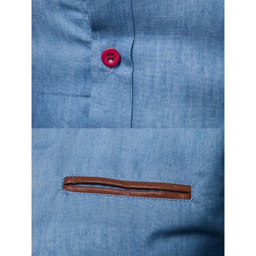 Men's Denim Shirt Long Sleeve - Dark Blue