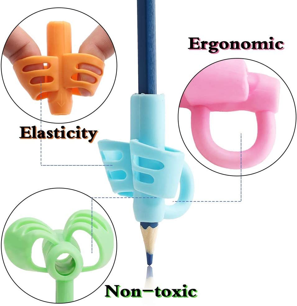 10pcs Pencil Grips For Kids Handwriting, Ergonomic Writing Training Aid Correction Silicon Gel Pencil Grip For Children Preschoolers