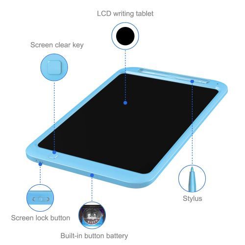 Toys For Children 12Inch Electronic LCD Screen Drawing Board Kids Handwriting Pad Writing Tablet Drawing Digital Gift For Girl(#Blue Multicolor)