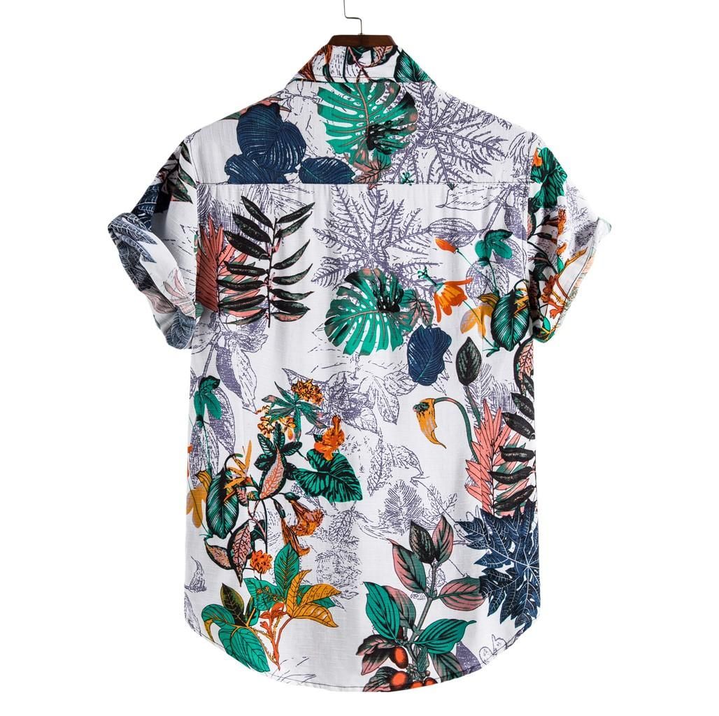 Summer casual ethnic cotton linen men's shirt