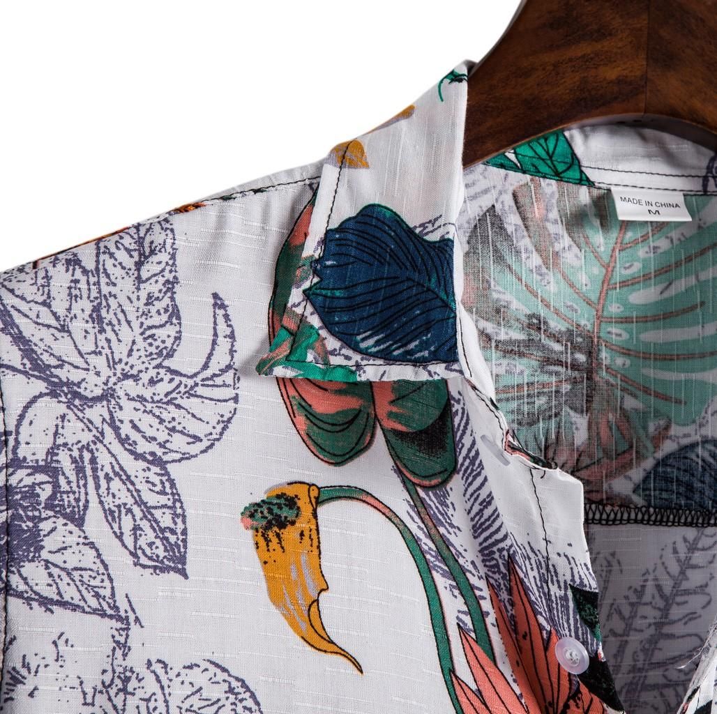 Summer casual ethnic cotton linen men's shirt