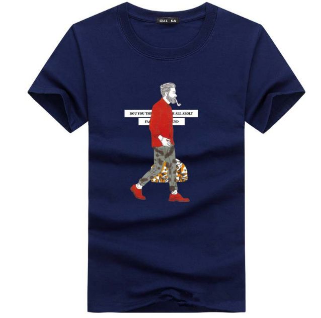 T-shirt 100% Cotton 4 Pcs Shirts Men's Fashion Short Sleeve