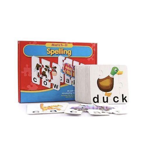 Macth-It Spelling 12 Self- Correting Puzzle Word  For Kids
