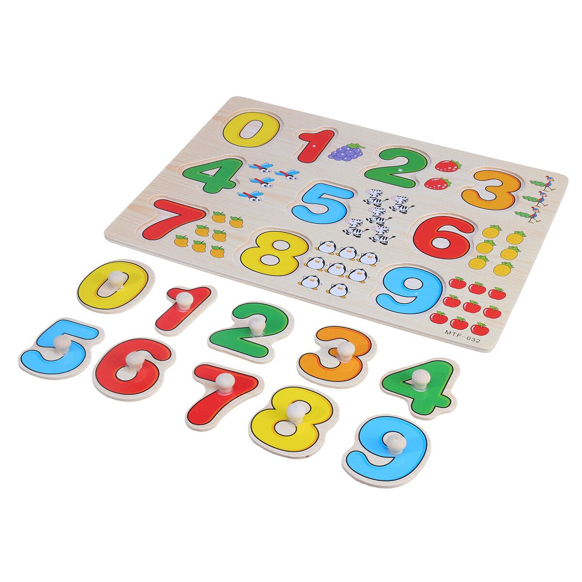 Wooden Peg Puzzles For Toddlers 2 3 Years Old Alphabet & Number Puzzles For Kids,Letters Numbers Animals And Vehicles Learning Toys Gift For Girls And Boys Numbers 0-9
